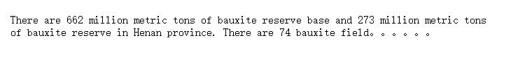 General status of aluminium resources in Henan Province