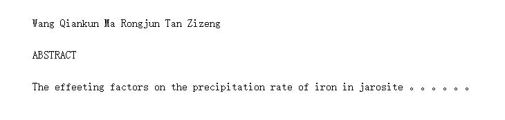 THE JAROSITE PROCESS-KINETIC STUDY