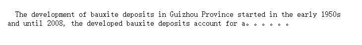 Status of development of aluminium resources of Guizhou Province