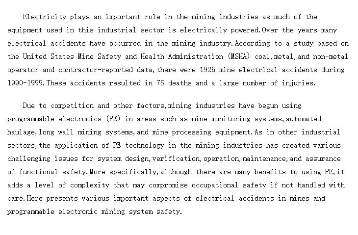 Electricity and Electronic Mining System Safety (ɽ豸ӻϵͳȫ)