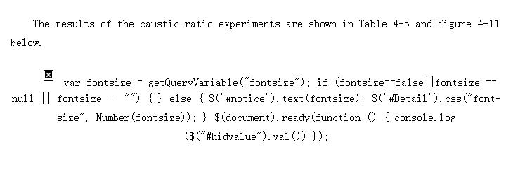 Results and discussion of the caustic ratio experiments