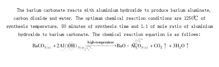 Principle of barium aluminate synthesis