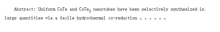 Selective Synthesis and Magnetic Properties of Uniform CoTe and CoTe<SUB>2</SUB> Nanotubes