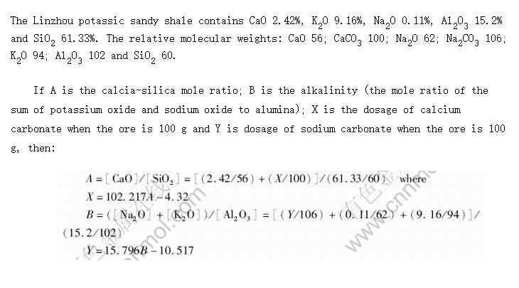 Calculation of sintering mixture