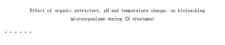 Effect of organic extractant, pH and temperature change, on bioleaching